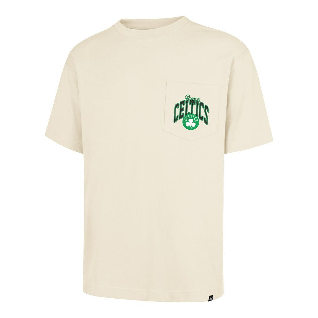 Boston Celtics '47 Unisex Crossover Collection Foundation Pocket T-Shirt Cream | 47 brand Lifestyle