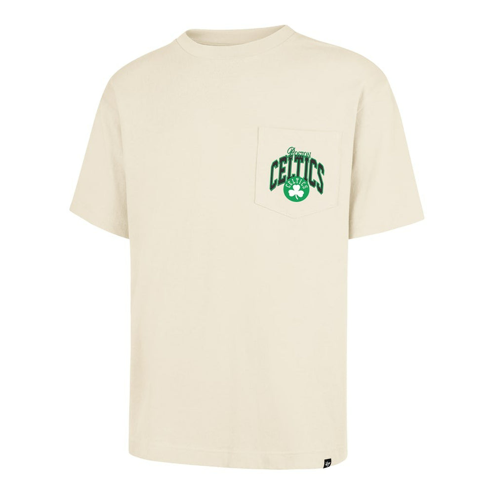 Boston Celtics '47 Unisex Crossover Collection Foundation Pocket T-Shirt Cream | 47 brand Lifestyle