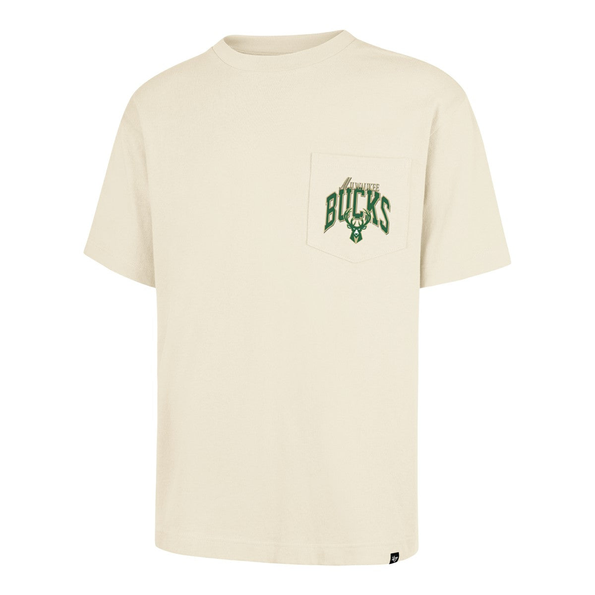 Milwaukee Bucks '47 Unisex Crossover Collection Foundation Pocket T-Shirt Cream | 47 brand for sale
