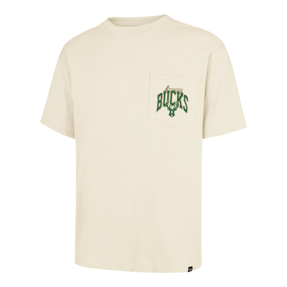 Milwaukee Bucks '47 Unisex Crossover Collection Foundation Pocket T-Shirt Cream | 47 brand for sale