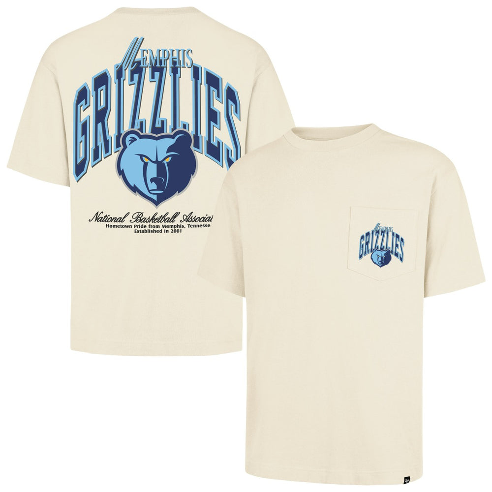 Memphis Grizzlies '47 Unisex Crossover Collection Foundation Pocket T-Shirt Cream | 47 brand US