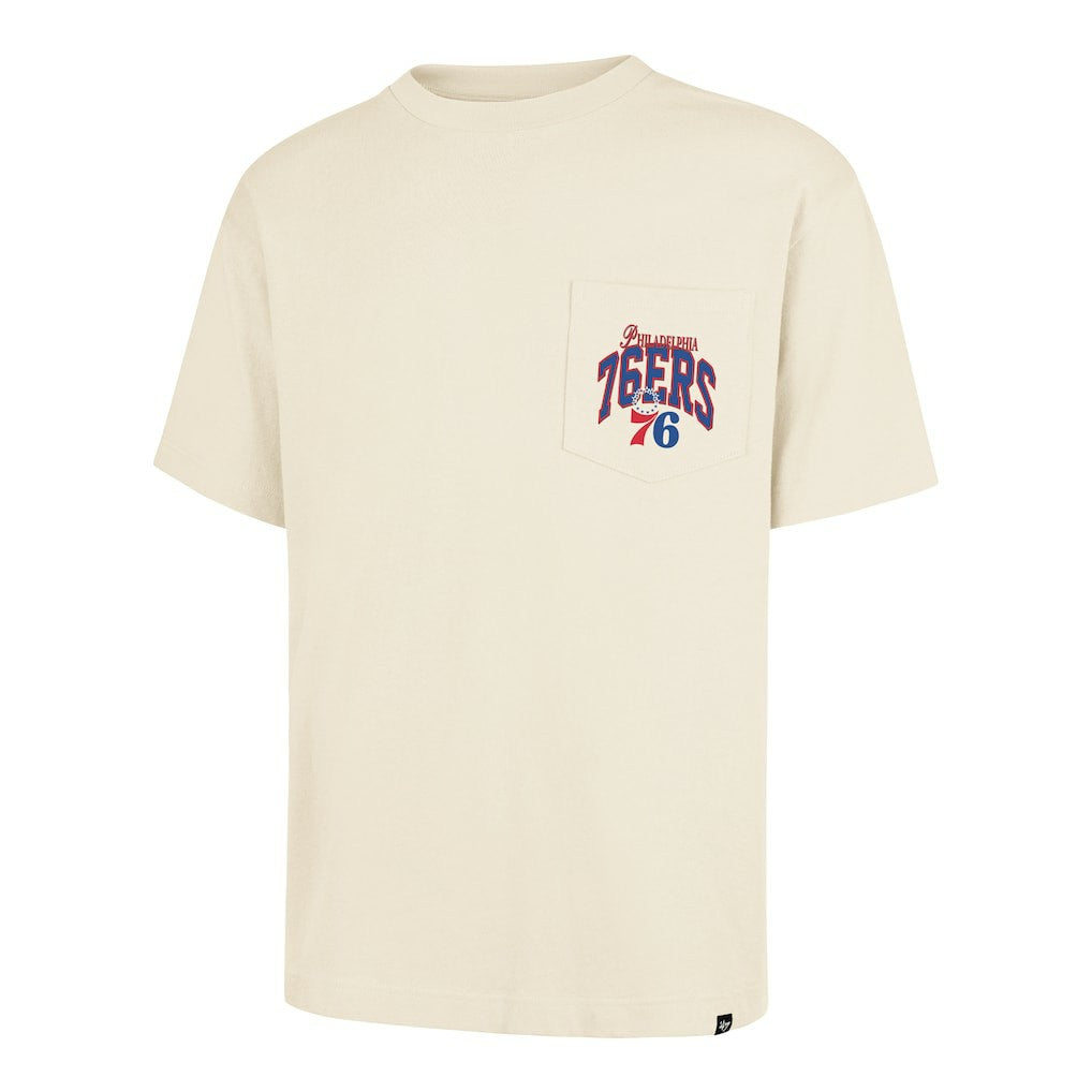 Philadelphia 76ers '47 Unisex Crossover Collection Foundation Pocket T-Shirt Cream | 47 brand online