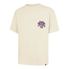 Philadelphia 76ers '47 Unisex Crossover Collection Foundation Pocket T-Shirt Cream | 47 brand online