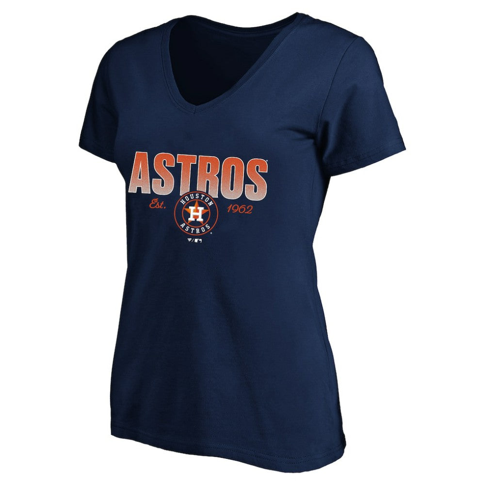 Houston Astros Profile Women's Plus Size Wordmark V-Neck T-Shirt - Navy - MLB Online