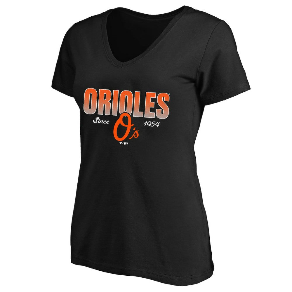 Baltimore Orioles Profile Women's Plus Size Wordmark V-Neck T-Shirt - Black - MLB Sale