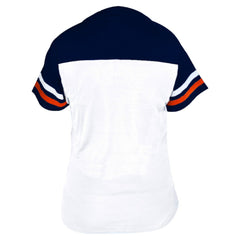 Houston Astros Profile Women's Plus Size Two-Stripe V-Neck T-Shirt - White/Navy - MLB on Sale