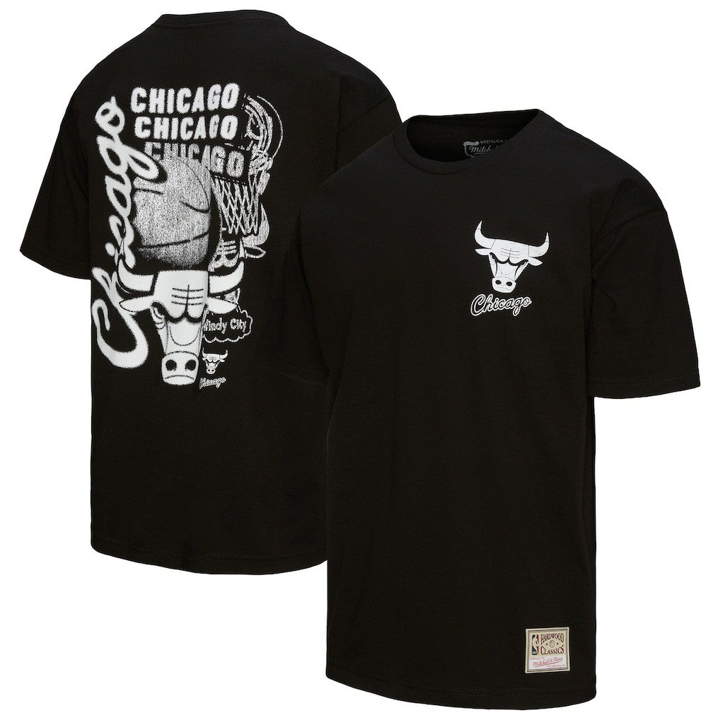 Chicago Bulls Hardwood Classics Overlap T-Shirt for sale Black | Mitchell & Ness outlet