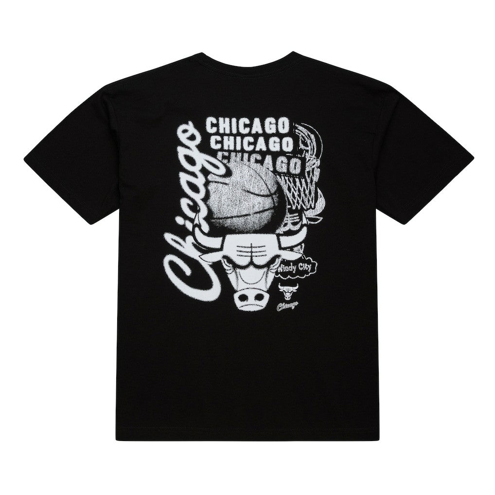 Chicago Bulls Hardwood Classics Overlap T-Shirt for sale Black | Mitchell & Ness outlet