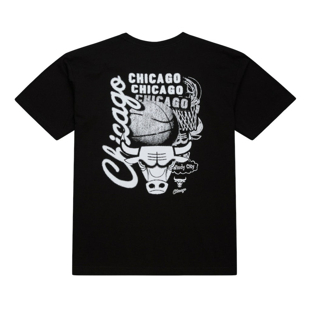 Chicago Bulls Hardwood Classics Overlap T-Shirt for sale Black | Mitchell & Ness outlet