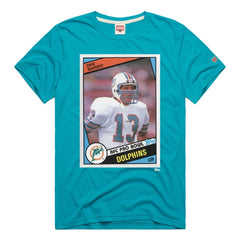 Dan Marino Miami Dolphins Homage Unisex NFL Topps Trading Card Tri-Blend T-Shirt Aqua