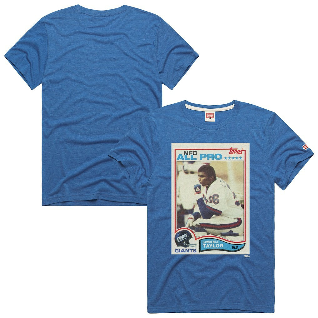 Lawrence Taylor New York Giants Homage Unisex NFL Topps Trading Card Tri-Blend T-Shirt Royal