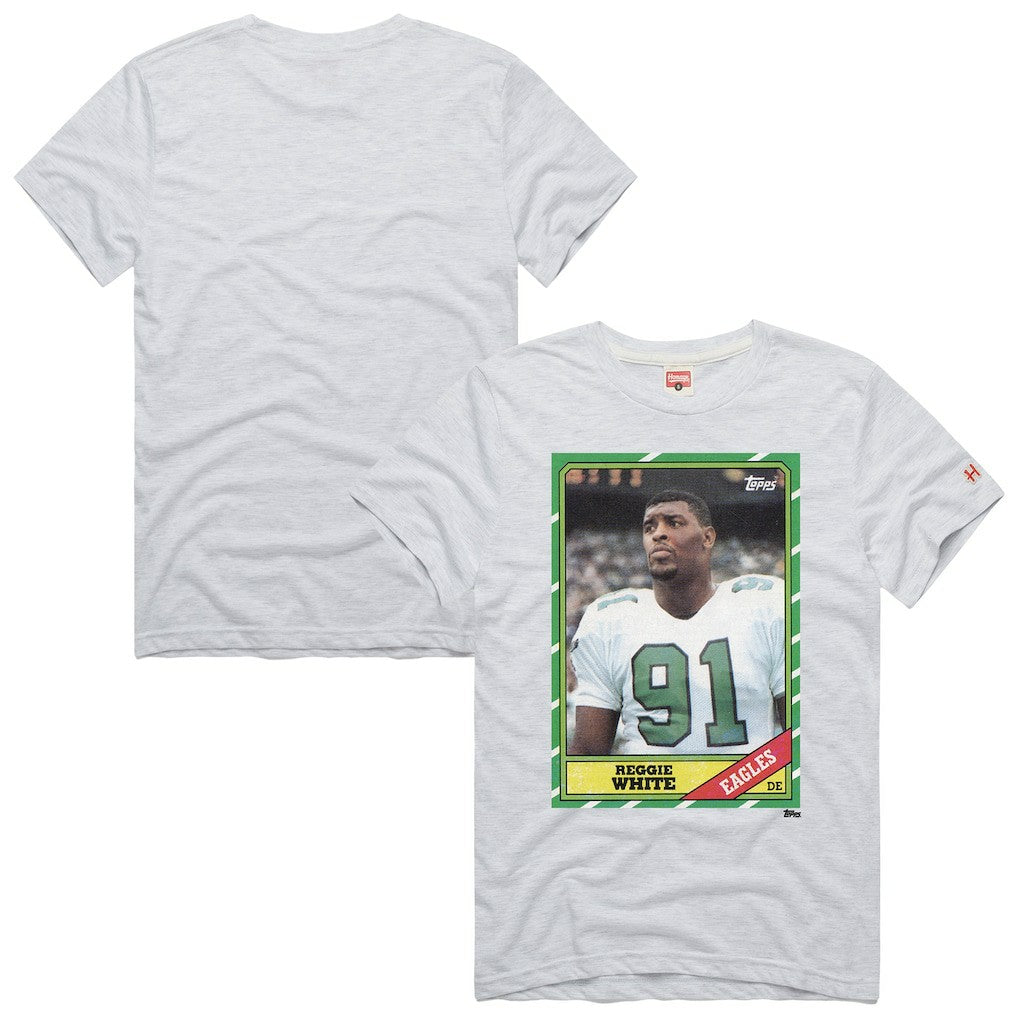 Reggie White Philadelphia Eagles Homage Unisex NFL Topps Trading Card Tri-Blend T-Shirt Gray