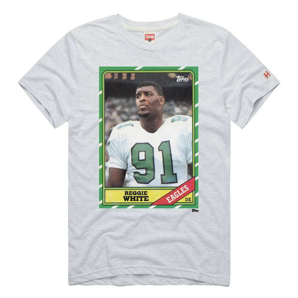 Reggie White Philadelphia Eagles Homage Unisex NFL Topps Trading Card Tri-Blend T-Shirt Gray