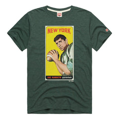 Joe Namath New York Jets Homage Unisex NFL Topps Trading Card Tri-Blend T-Shirt Green