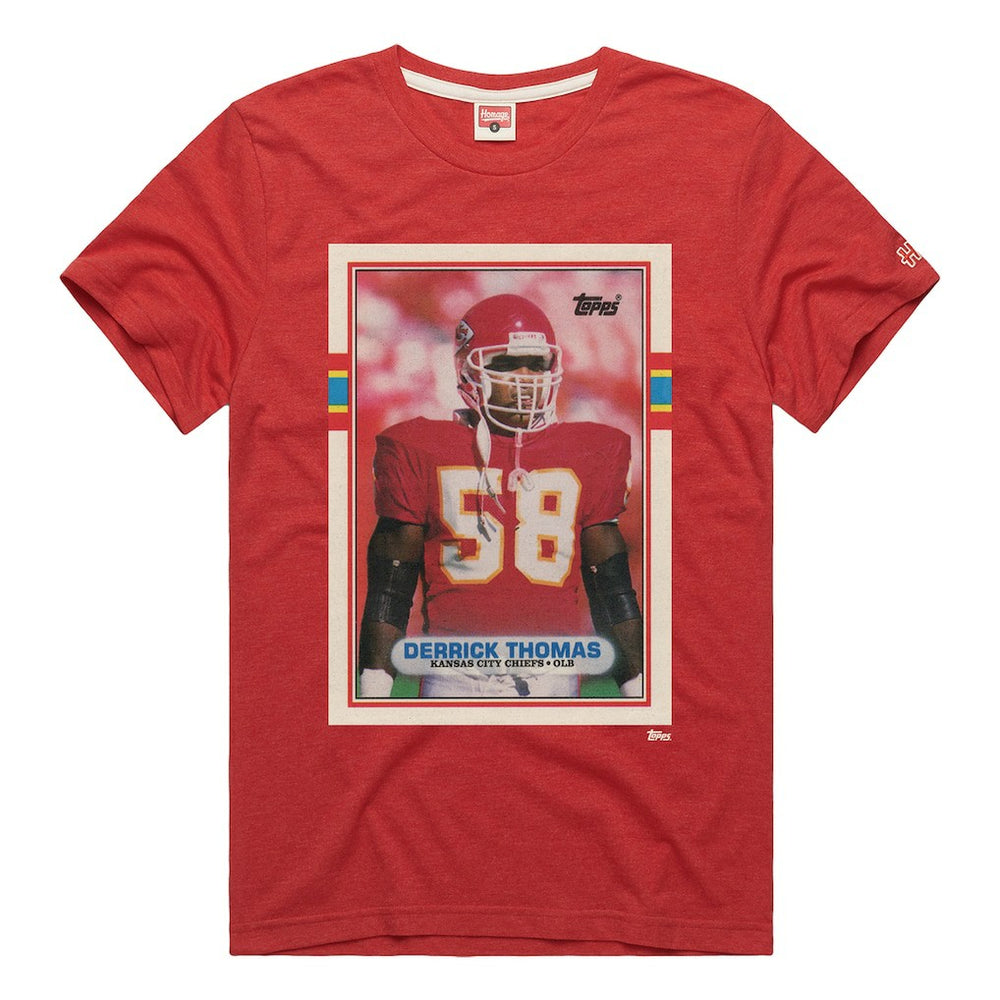 Derrick Thomas Kansas City Chiefs Homage Unisex NFL Topps Trading Card Tri-Blend T-Shirt Red