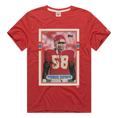 Derrick Thomas Kansas City Chiefs Homage Unisex NFL Topps Trading Card Tri-Blend T-Shirt Red