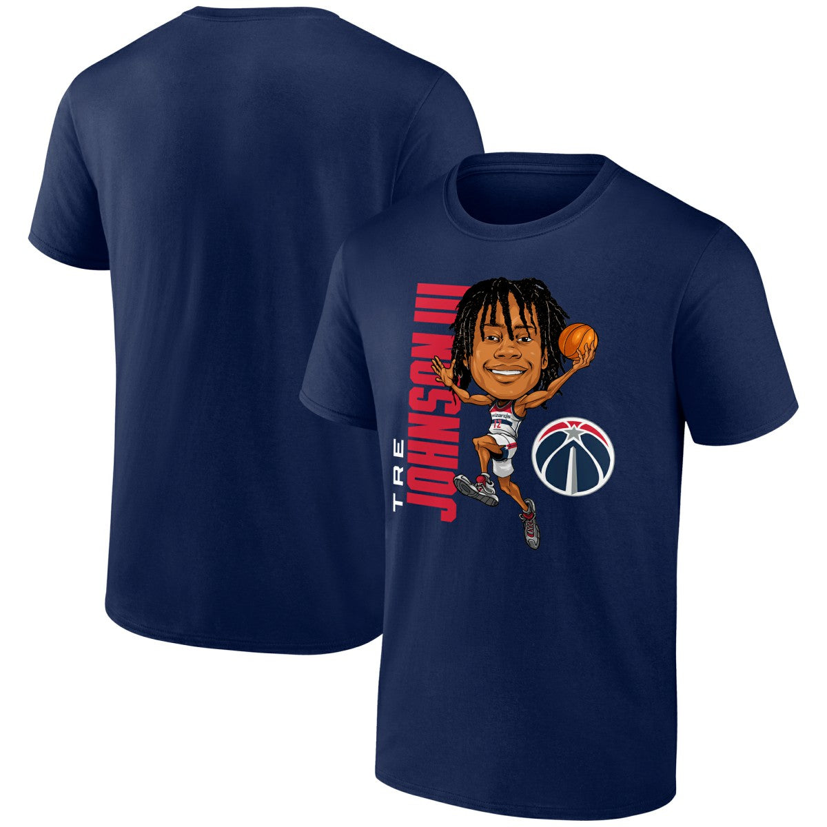 Tre Johnson III Washington Wizards Caricature T-Shirt Navy