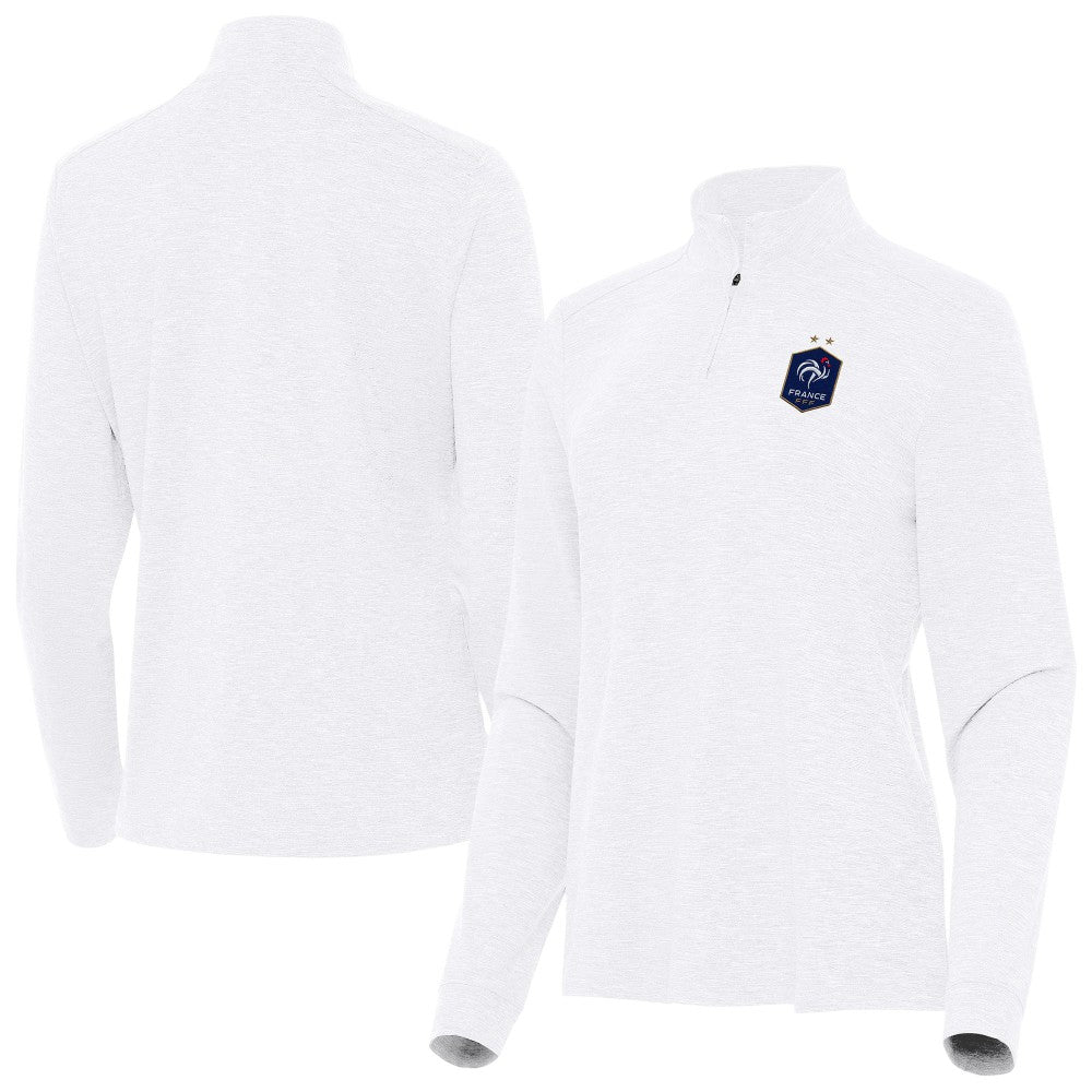 France National Team Antigua Women's Master Quarter-Zip Pullover White