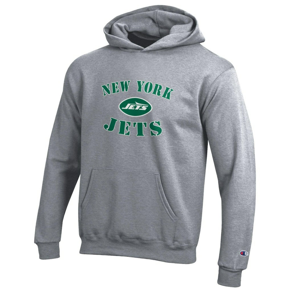 New York Jets Champion Youth Powerblend Fleece Hoodie Gray