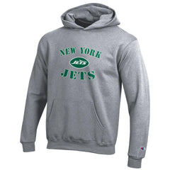 New York Jets Champion Youth Powerblend Fleece Hoodie Gray