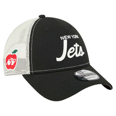 New York Jets New Era Apple Trucker 9FORTY Adjustable Hat Black