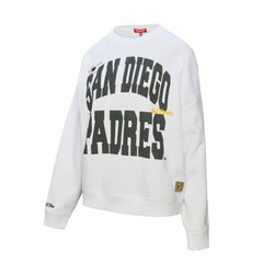 San Diego Padres Mitchell & Ness Women's Oversized Cooperstown Sweatshirt - White - Mitchell & Ness on Sale