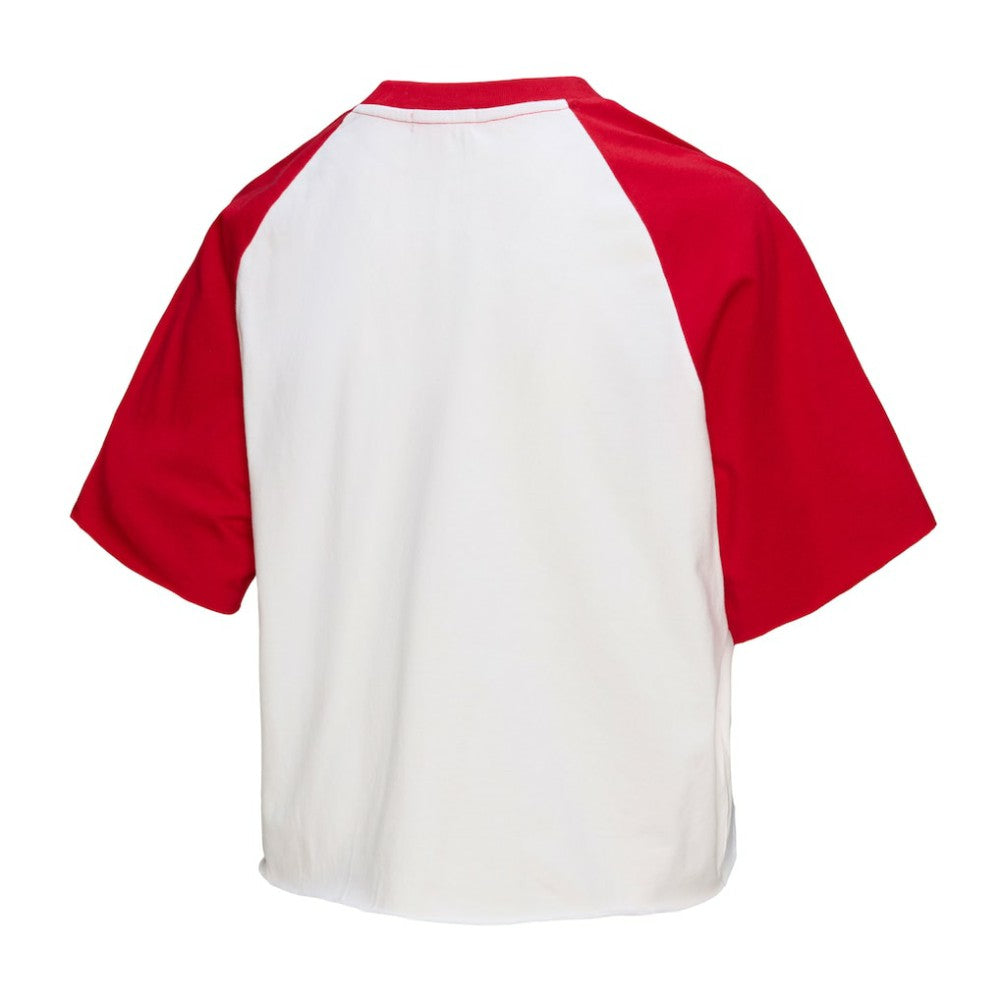 Philadelphia Phillies Mitchell & Ness Women's Cropped Raglan Boxy T-Shirt - White - Mitchell & Ness Sale