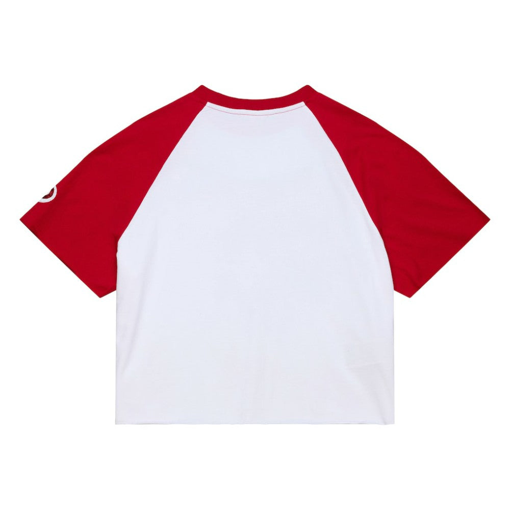 Philadelphia Phillies Mitchell & Ness Women's Cropped Raglan Boxy T-Shirt - White - Mitchell & Ness Sale