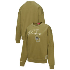 San Diego Padres Mitchell & Ness Women's Oversized Crewneck Sweatshirt - Olive - Mitchell & Ness Lifestyle