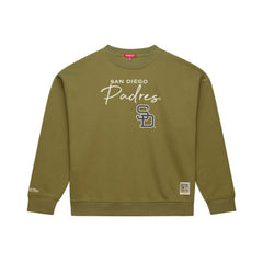 San Diego Padres Mitchell & Ness Women's Oversized Crewneck Sweatshirt - Olive - Mitchell & Ness Lifestyle