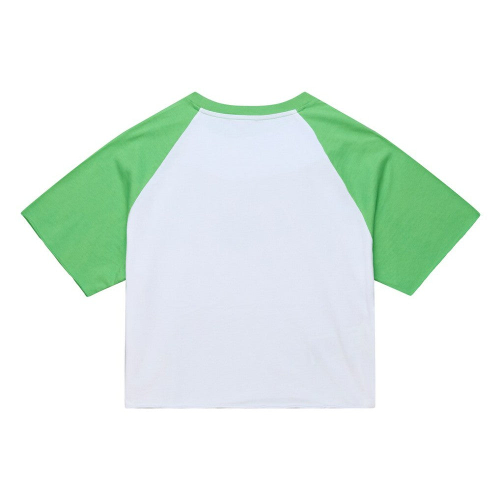 Philadelphia Phillies Mitchell & Ness Women's Cropped Raglan Mascot Boxy T-Shirt - White - Mitchell & Ness Sale