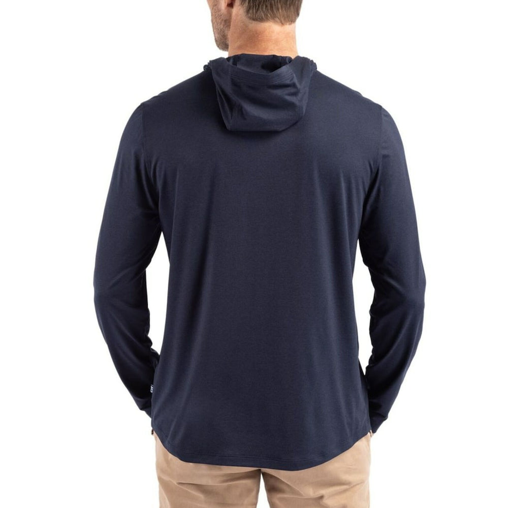 Miami Dolphins Cutter & Buck Americana Coastline Epic Comfort Eco Recycled Long Sleeve Hoodie T-Shirt Navy