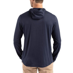 Baltimore Ravens Cutter & Buck Americana Coastline Epic Comfort Eco Recycled Long Sleeve Hoodie T-Shirt Navy