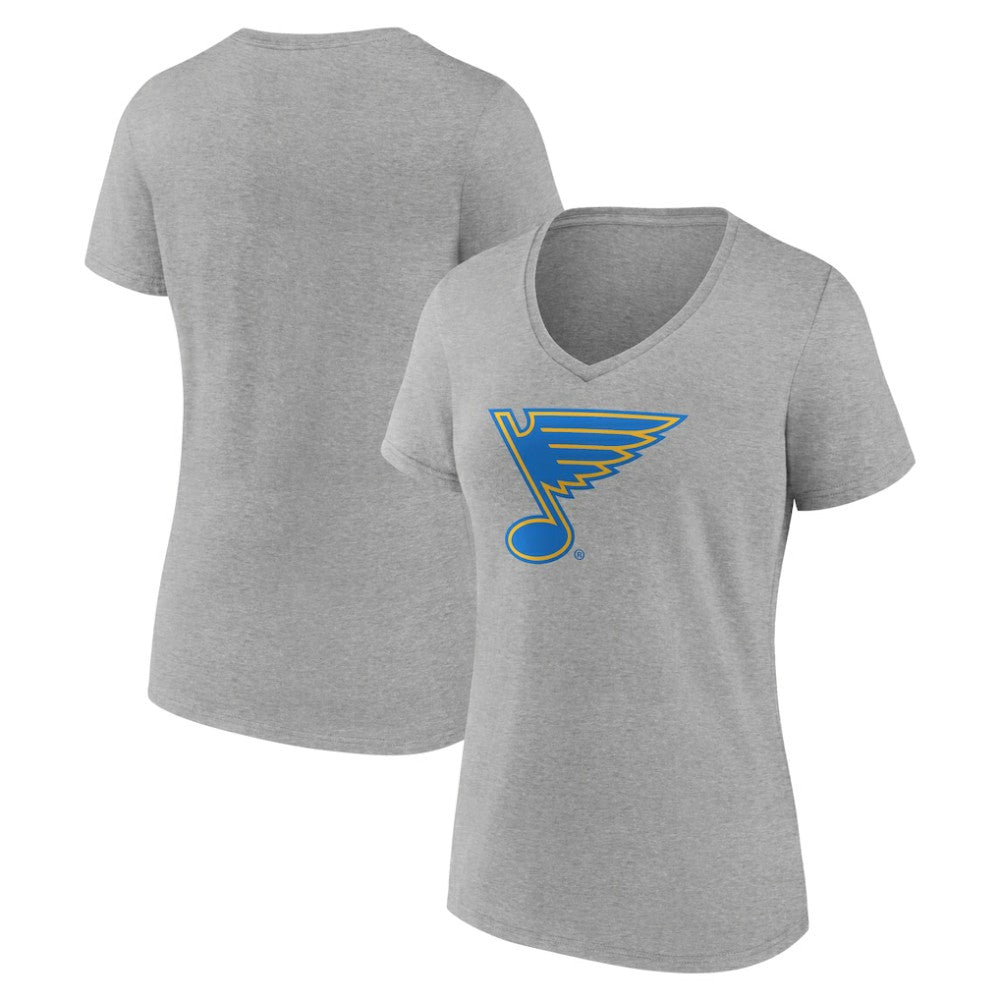 St. Louis Blues Women's Essential V-Neck T-Shirt - Gray - NHL 203376564