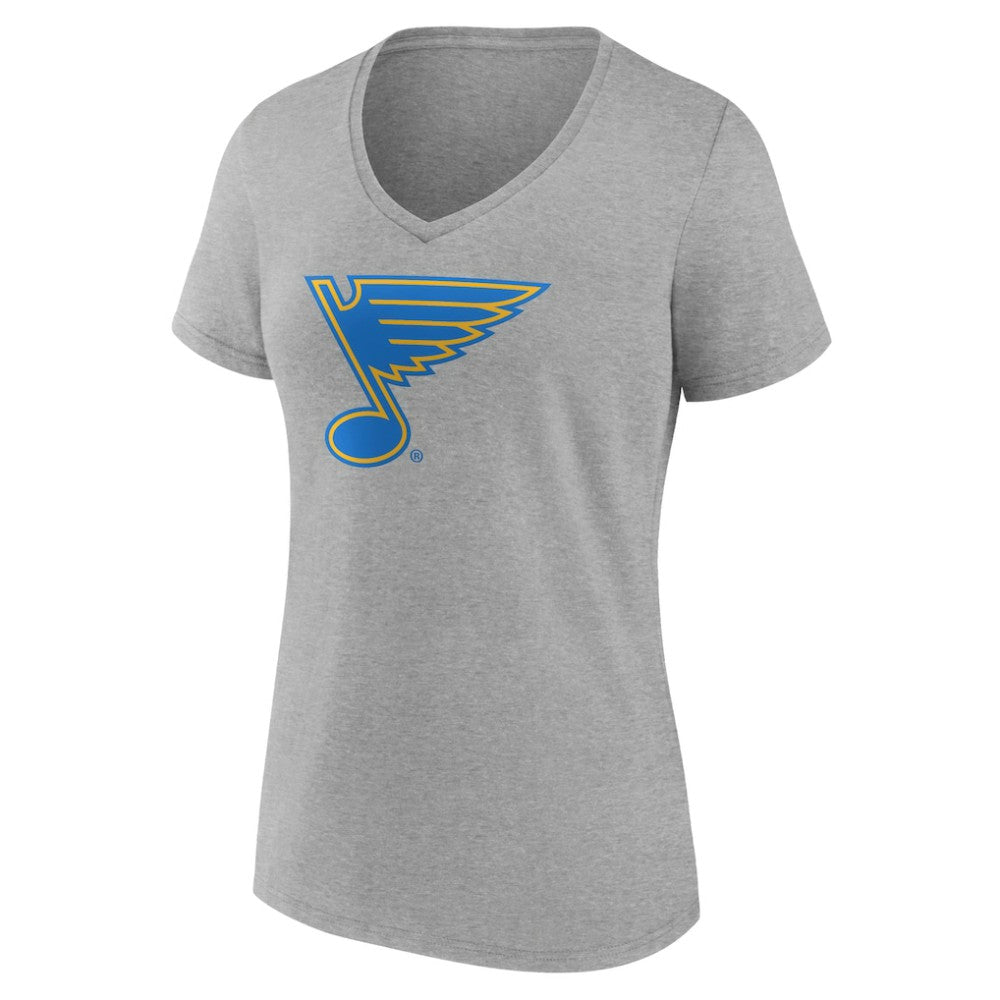 St. Louis Blues Women's Essential V-Neck T-Shirt - Gray - NHL 203376564