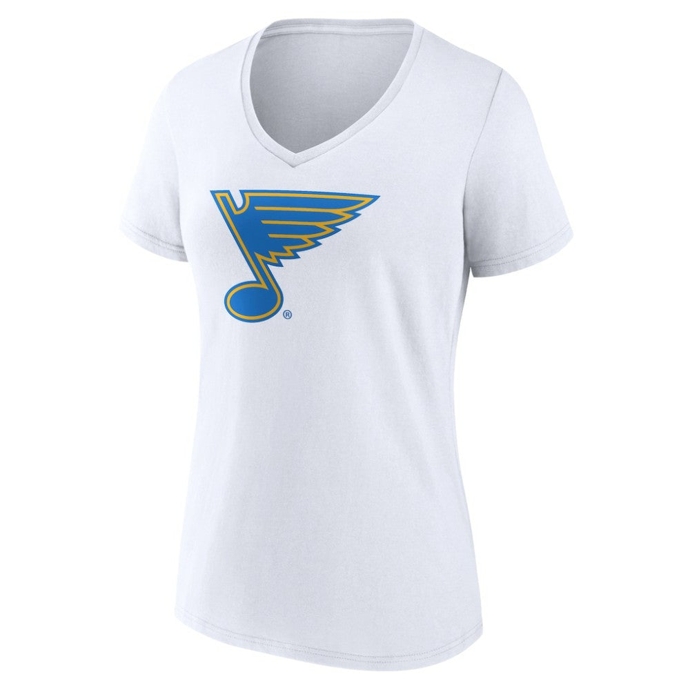 St. Louis Blues Women's Essential V-Neck T-Shirt - White - NHL 203376566
