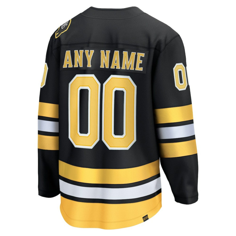 Boston Bruins Fanatics Home Breakaway Custom Jersey - Black - NHL 203376752