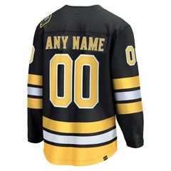 Boston Bruins Fanatics Home Breakaway Custom Jersey - Black - NHL 203376752