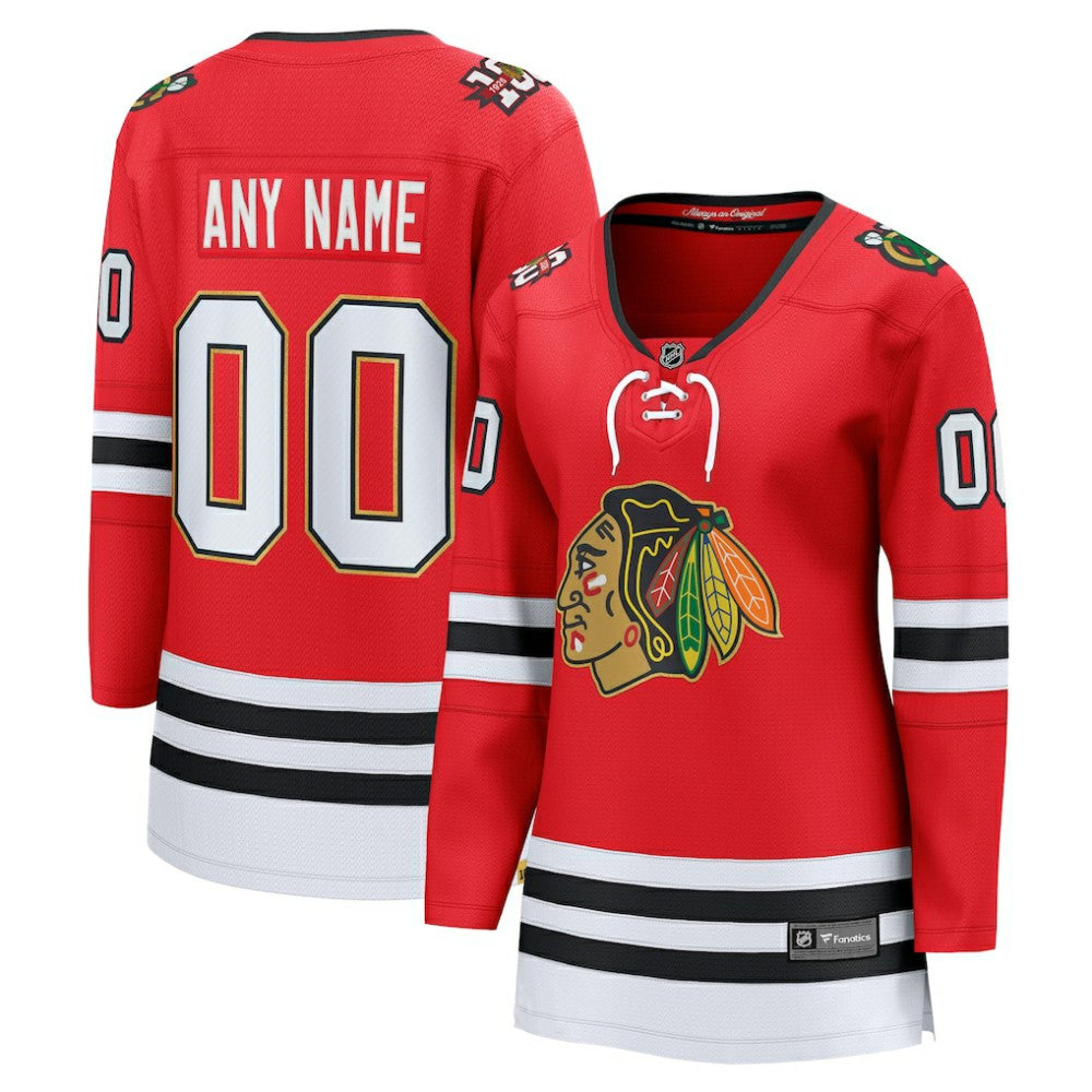 Chicago Blackhawks Fanatics Women's Centennial Breakaway Custom Jersey - Red - NHL 203376757