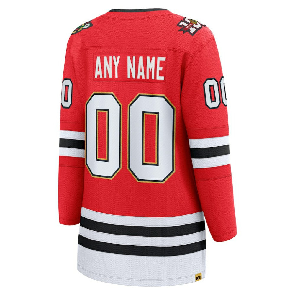 Chicago Blackhawks Fanatics Women's Centennial Breakaway Custom Jersey - Red - NHL 203376757