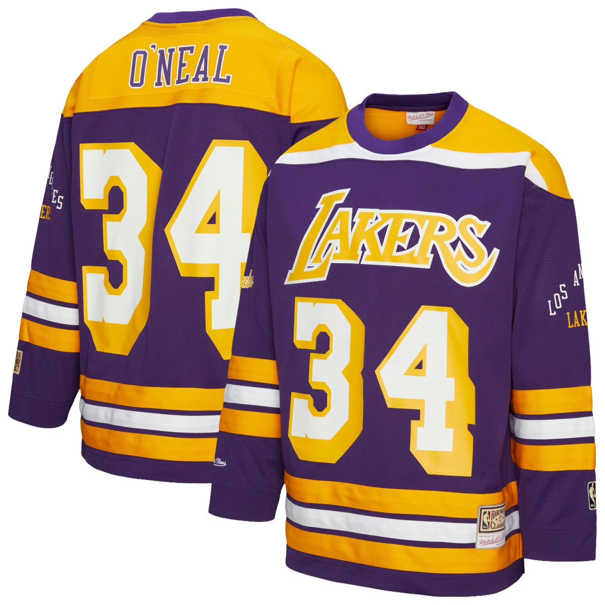 Shaquille O'Neal Los Angeles Lakers Unisex Maxxed Out Fashion Hockey Jersey Purple | Mitchell & Ness discount