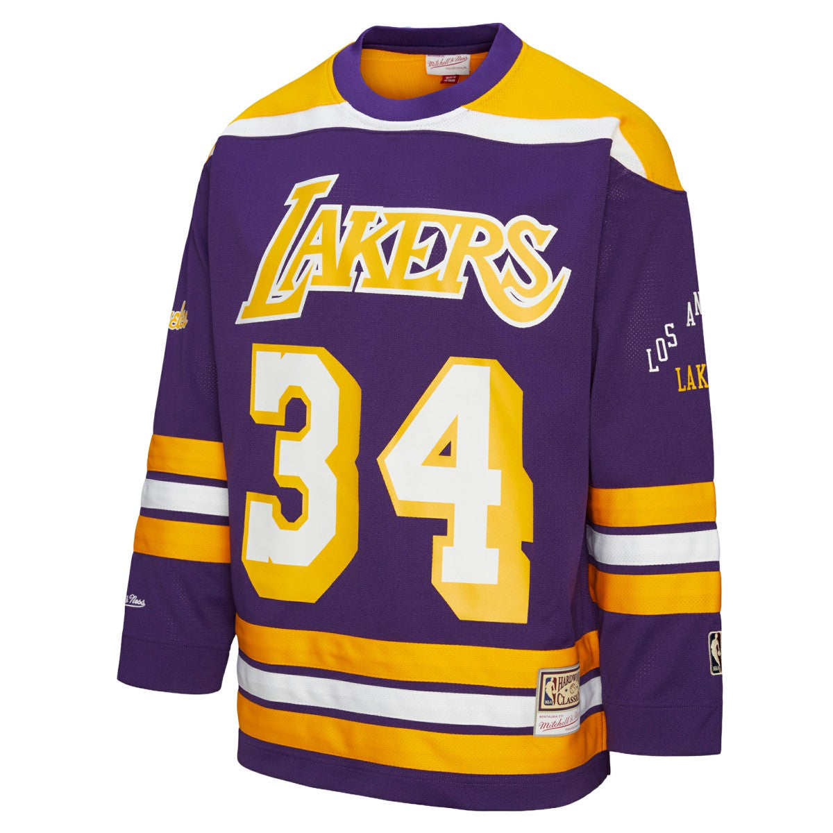 Shaquille O'Neal Los Angeles Lakers Unisex Maxxed Out Fashion Hockey Jersey Purple | Mitchell & Ness discount