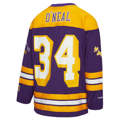 Shaquille O'Neal Los Angeles Lakers Unisex Maxxed Out Fashion Hockey Jersey Purple | Mitchell & Ness discount