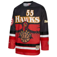 Dikembe Mutombo Atlanta Hawks Unisex Maxxed Out Fashion Hockey Jersey Red | Mitchell & Ness