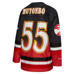 Dikembe Mutombo Atlanta Hawks Unisex Maxxed Out Fashion Hockey Jersey Red | Mitchell & Ness
