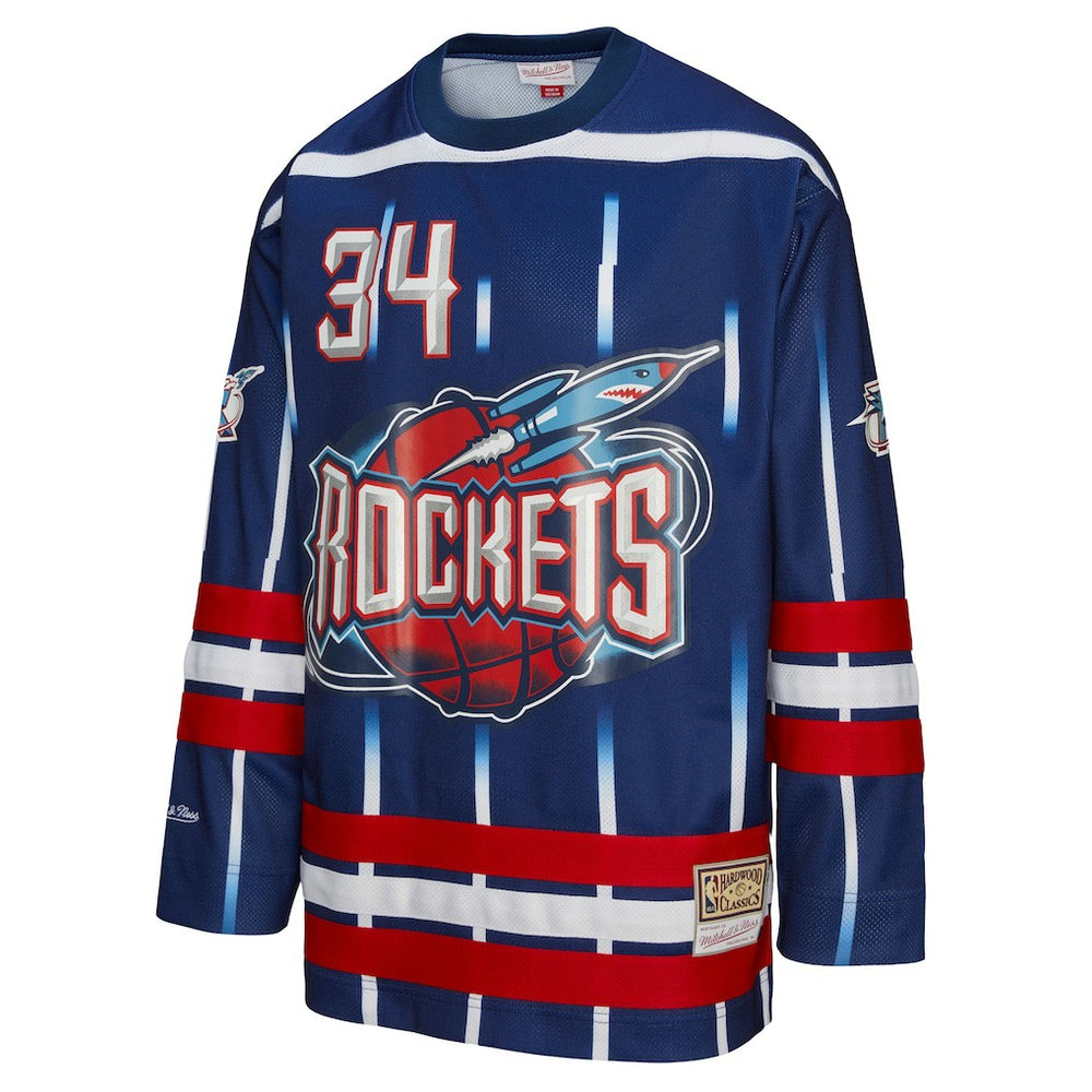 Hakeem Olajuwon Houston Rockets Unisex Maxxed Out Fashion Hockey Jersey Navy | Mitchell & Ness US