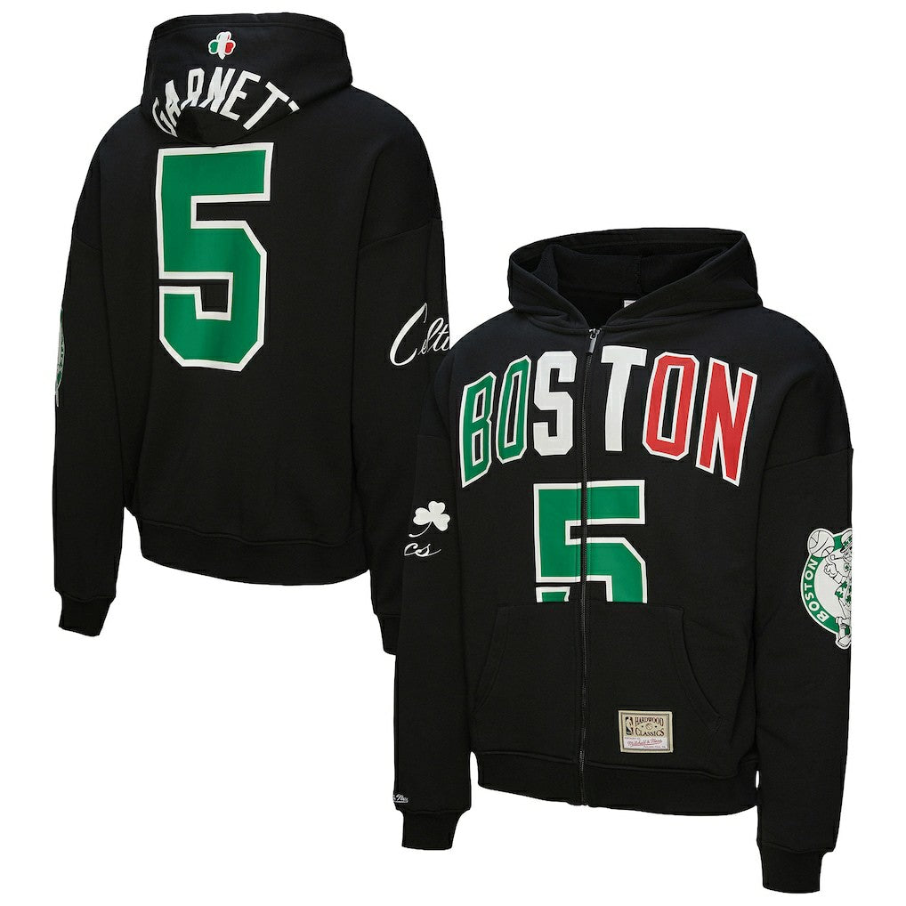 Kevin Garnett Boston Celtics Unisex Hardwood Classics Maxxed Out Full-Zip Hoodie Black | Mitchell & Ness Near Me