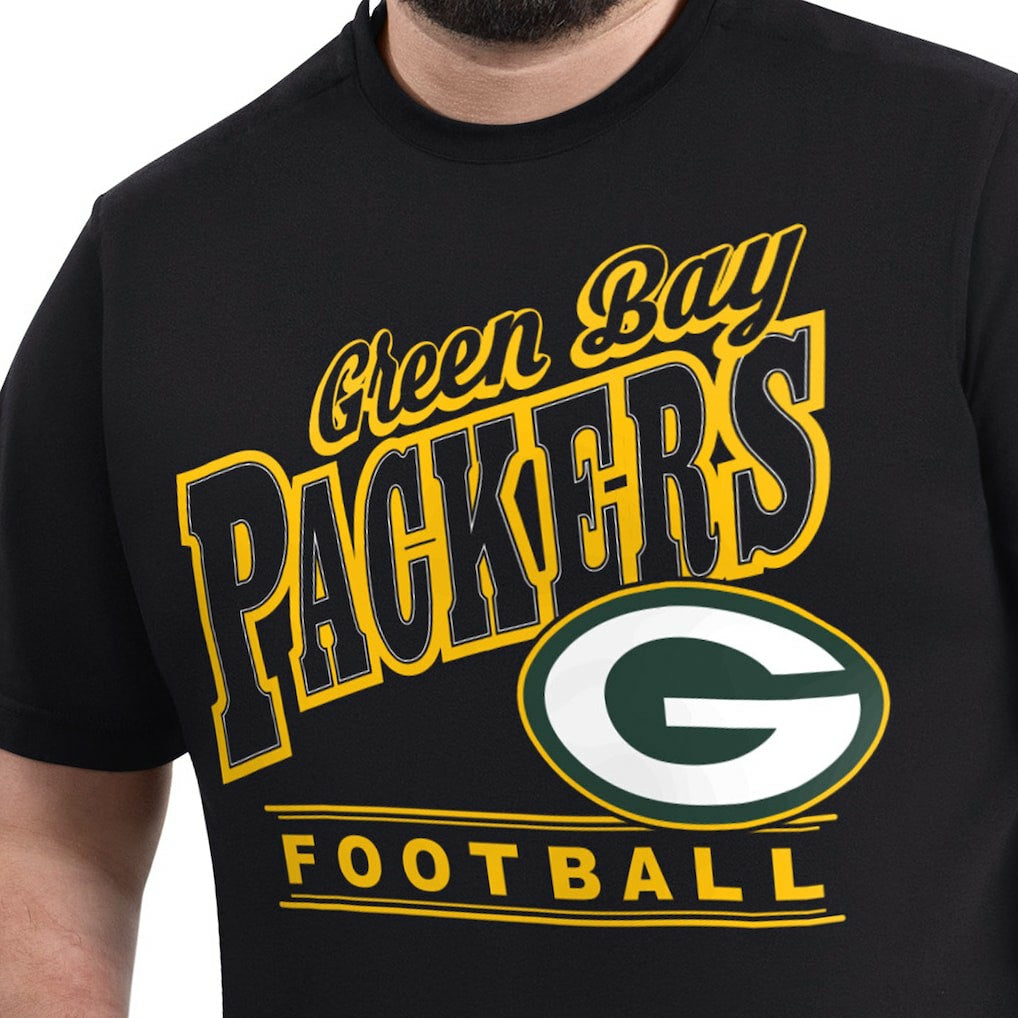 Green Bay Packers G-III Sports by Carl Banks Adaptive Headliner Graphic T-Shirt Black