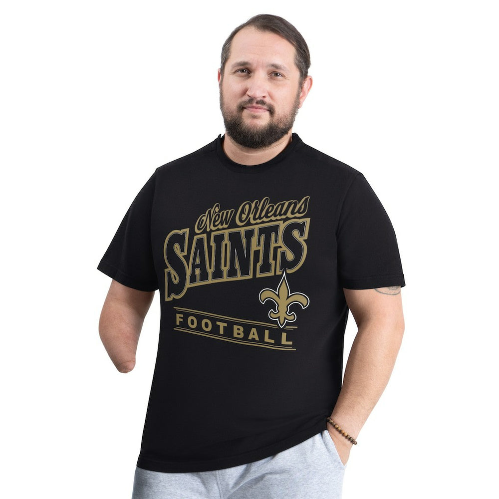 New Orleans Saints G-III Sports by Carl Banks Adaptive Headliner Graphic T-Shirt Black