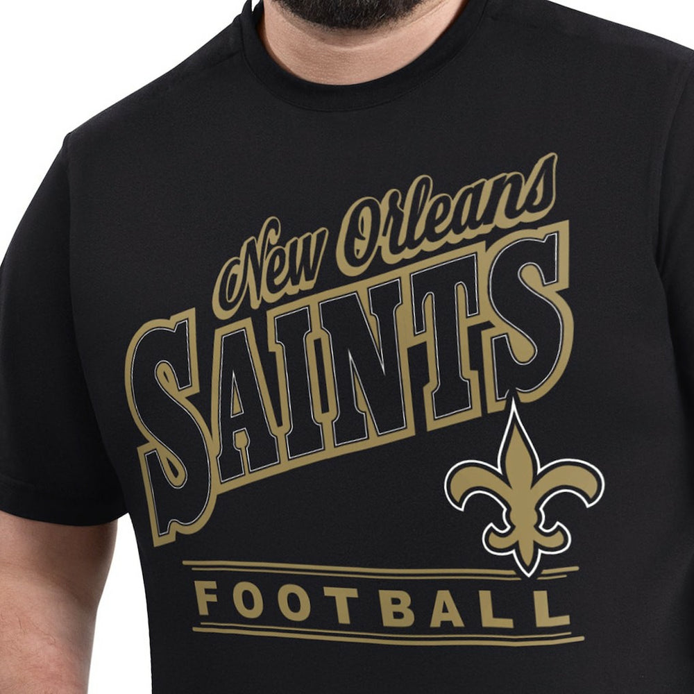 New Orleans Saints G-III Sports by Carl Banks Adaptive Headliner Graphic T-Shirt Black